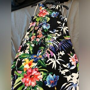Tommy Bahamas Womens Black and Floral Maxi Dress
